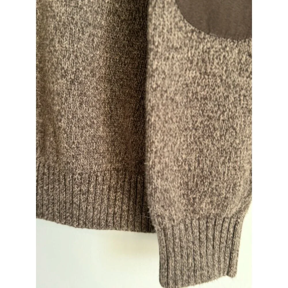 Chaps Elbow Patch Brown Sweater Mens Large Ivy League Preppy Heritage Academia